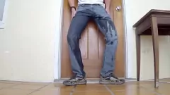 Play Desperate Jeans Wetting and Cumshot on Porch