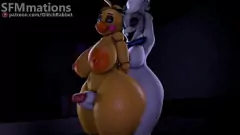 Reproduzir 3D FNAF Milf Fuck Fest: Vanny Toys com Toy Chica e Cums Hard